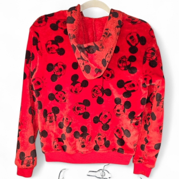 Disney  Mickey Mouse Red 100% Polyester Soft Fleece Full Zip hoodie Kids 3-5 - Picture 2 of 6